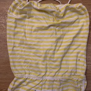 YELLOW AND WHITE STRIPED ROMPER